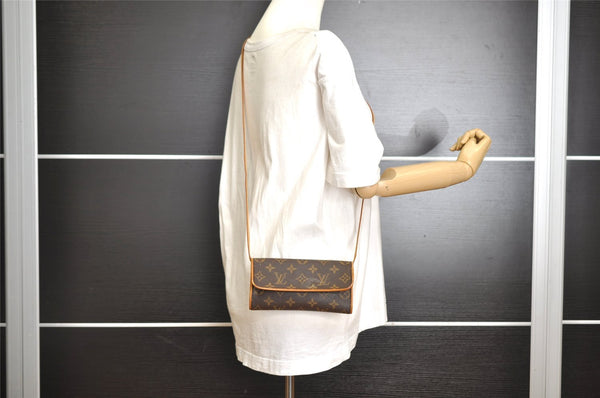 Authentic Louis Vuitton Monogram Pochette Twin PM Shoulder Bag M51854 LV 3222I