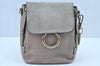 Authentic Chloe Faye Small 2Way Shoulder Backpack Leather Suede Beige 3223I