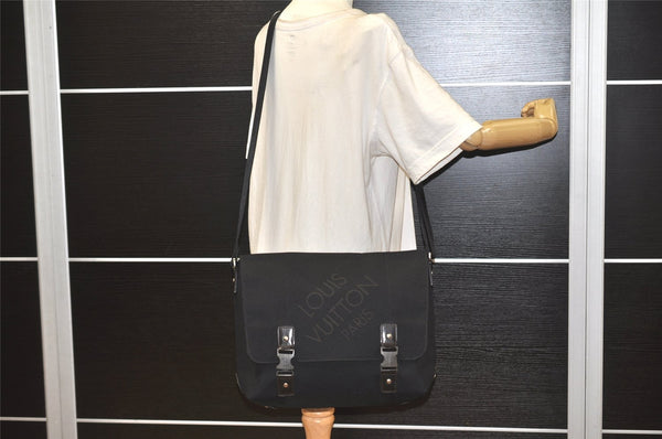 Authentic Louis Vuitton Damier Geant Loup Shoulder Cross Bag M93079 Black 3223K