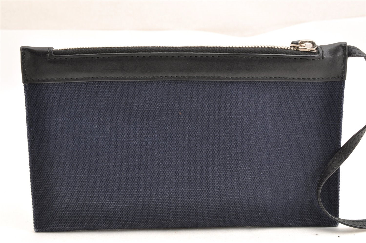 Authentic BALENCIAGA Navy Caba S Hand Bag Canvas Leather 339933 Navy Blue 3224I