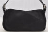 Authentic FENDI Mamma Baguette Shoulder Hand Bag Jersey Leather Black Junk 3225J