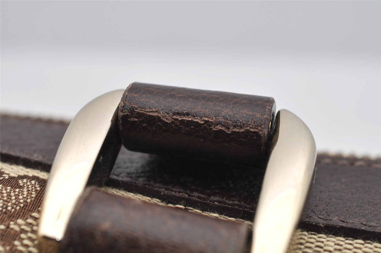 Authentic GUCCI Abbey Shoulder Tote Bag GG Canvas Leather 141470 Brown 3226I