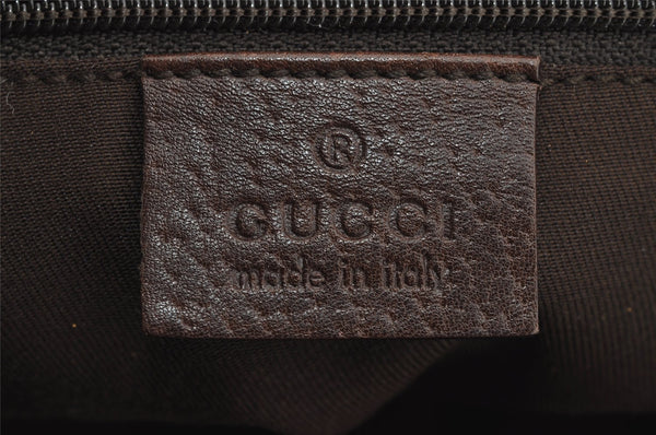 Authentic GUCCI Abbey Shoulder Tote Bag GG Canvas Leather 141470 Brown 3226I