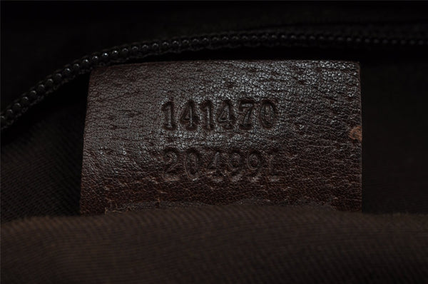 Authentic GUCCI Abbey Shoulder Tote Bag GG Canvas Leather 141470 Brown 3226I