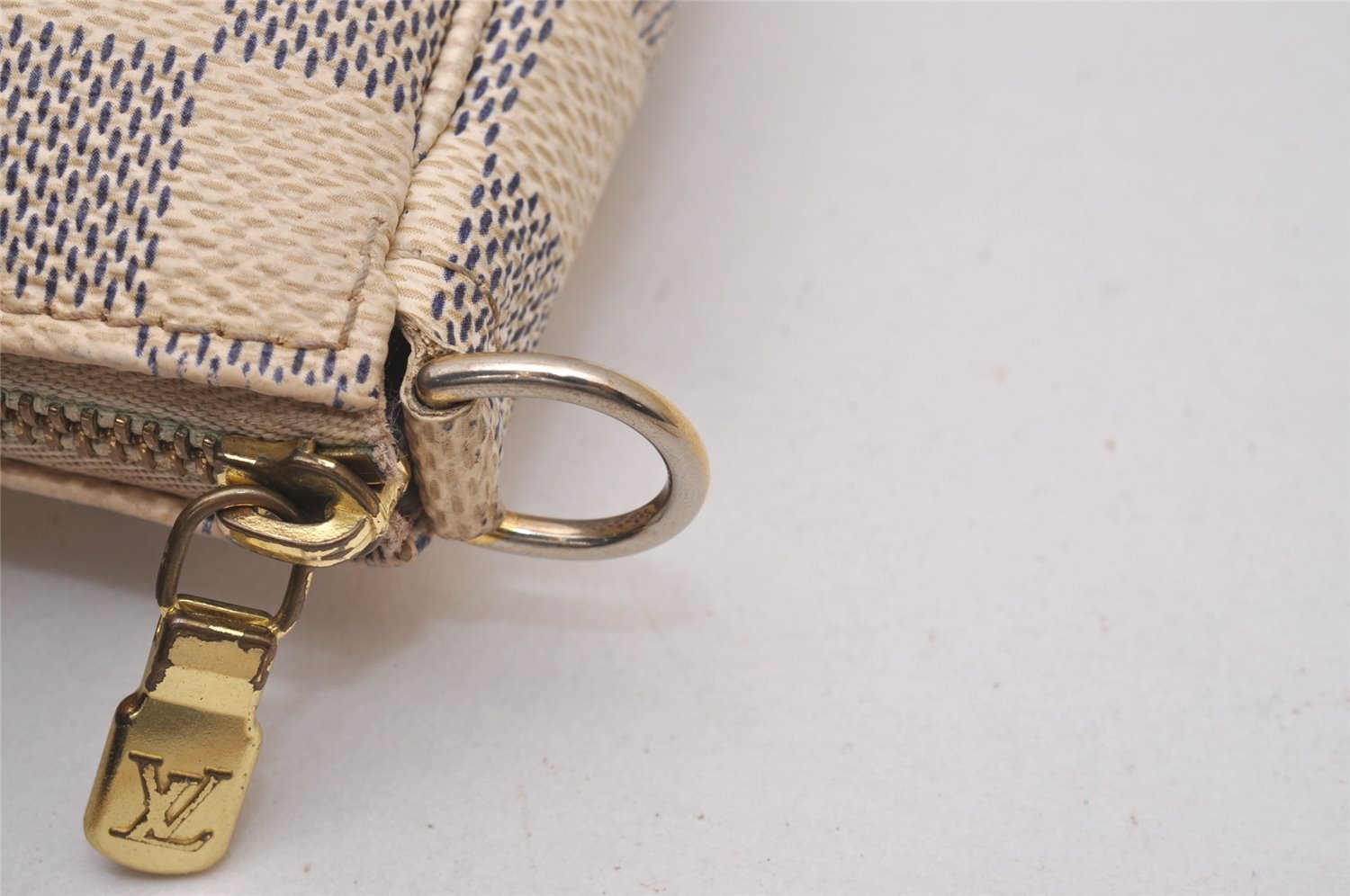 Authentic Louis Vuitton Damier Azur Mini Pochette Accessoires N58010 Pouch 3227I