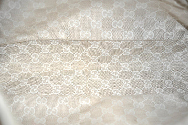 Authentic GUCCI Bamboo 2Way Shoulder Cross Body Bag Leather 282315 White 3228I
