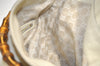 Authentic GUCCI Bamboo 2Way Shoulder Cross Body Bag Leather 282315 White 3228I