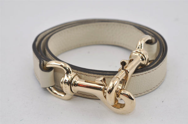 Authentic GUCCI Bamboo 2Way Shoulder Cross Body Bag Leather 282315 White 3228I