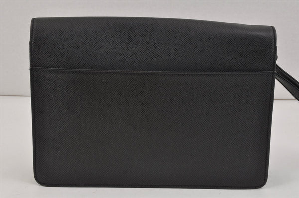 Authentic Louis Vuitton Taiga Selenga Clutch Hand Bag Black M30782 LV 3228K