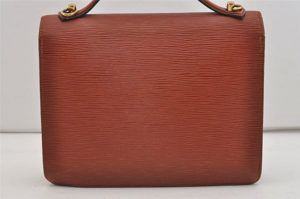 Authentic Louis Vuitton Epi Monceau 2Way Shoulder Hand Bag Brown M52123 LV 3229J