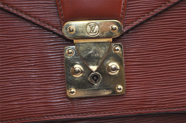 Authentic Louis Vuitton Epi Monceau 2Way Shoulder Hand Bag Brown M52123 LV 3229J