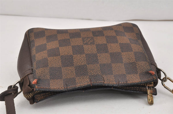 Authentic Louis Vuitton Damier Trousse Makeup Hand Bag Pouch N51982 LV 3229K
