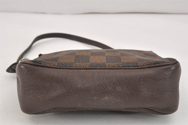 Authentic Louis Vuitton Damier Trousse Makeup Hand Bag Pouch N51982 LV 3229K
