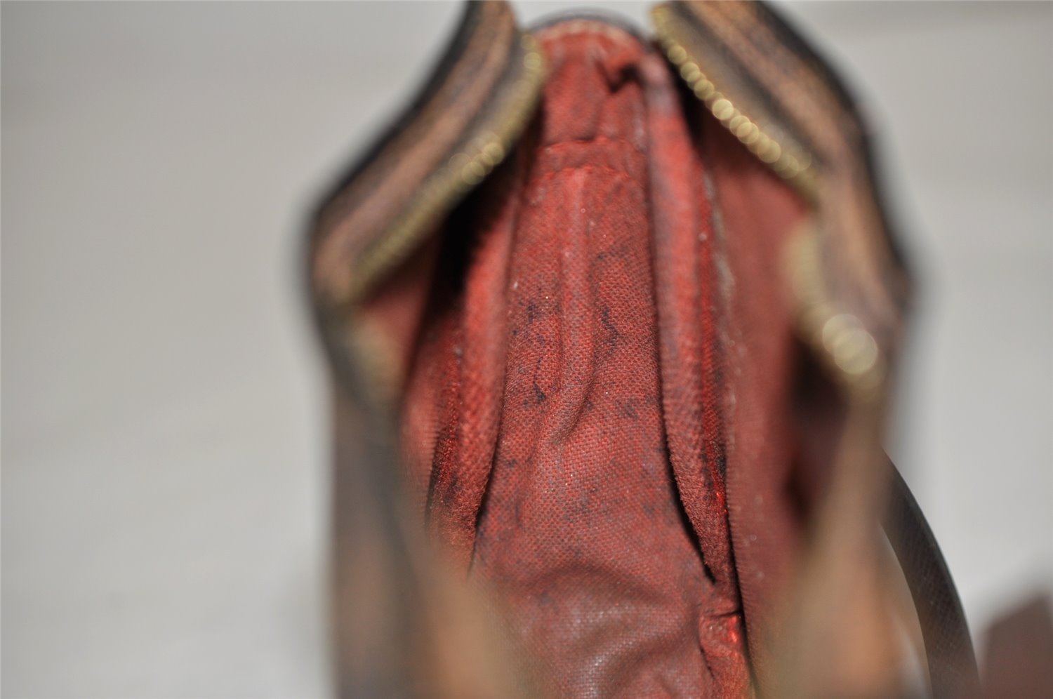 Authentic Louis Vuitton Damier Trousse Makeup Hand Bag Pouch N51982 LV 3229K