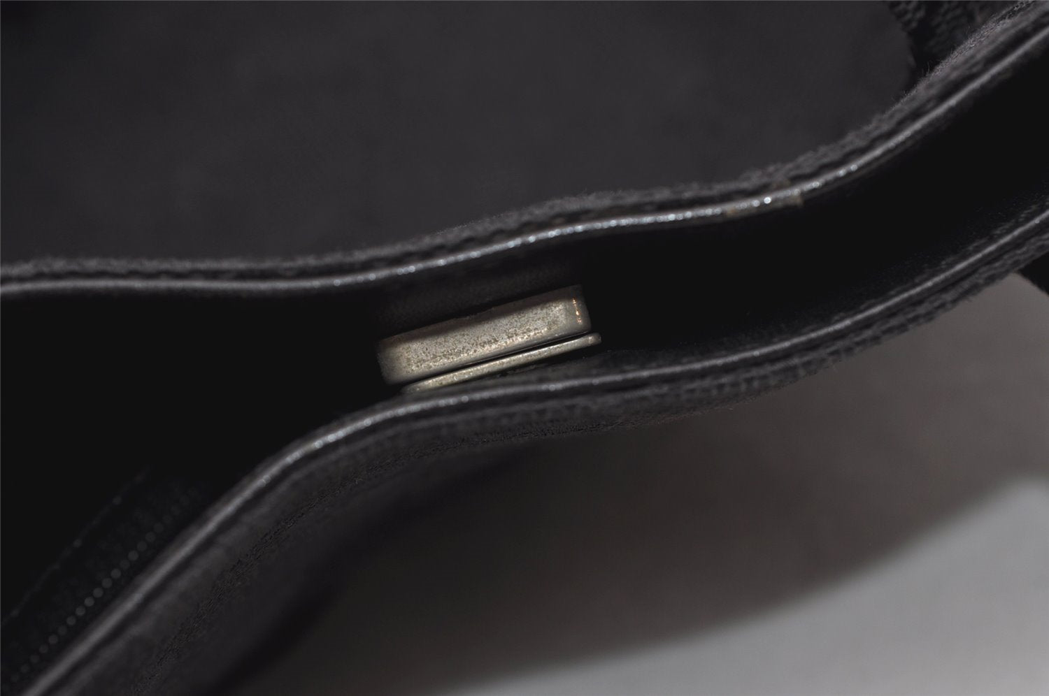 Authentic GUCCI Vintage Tote Hand Bag GG Canvas Leather 0021080 Black 3232I