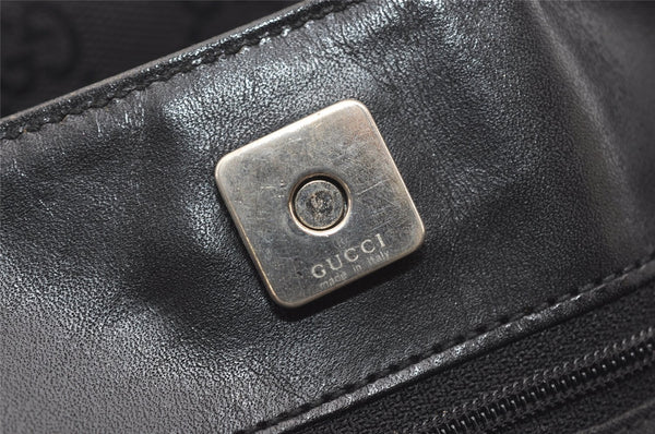 Authentic GUCCI Vintage Tote Hand Bag GG Canvas Leather 0021080 Black 3232I