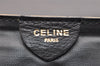 Authentic CELINE Horse Carriage Clutch Hand Bag Purse Leather Black 3233I