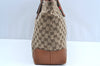 Authentic GUCCI Web Sherry Line Tote Bag GG Canvas Leather 308928 Brown 3234G