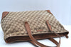 Authentic GUCCI Web Sherry Line Tote Bag GG Canvas Leather 308928 Brown 3234G