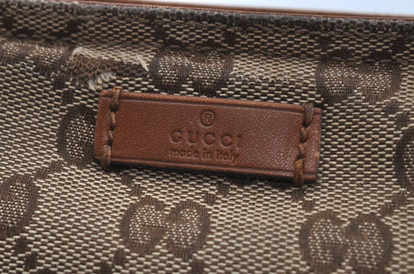 Authentic GUCCI Web Sherry Line Tote Bag GG Canvas Leather 308928 Brown 3234G
