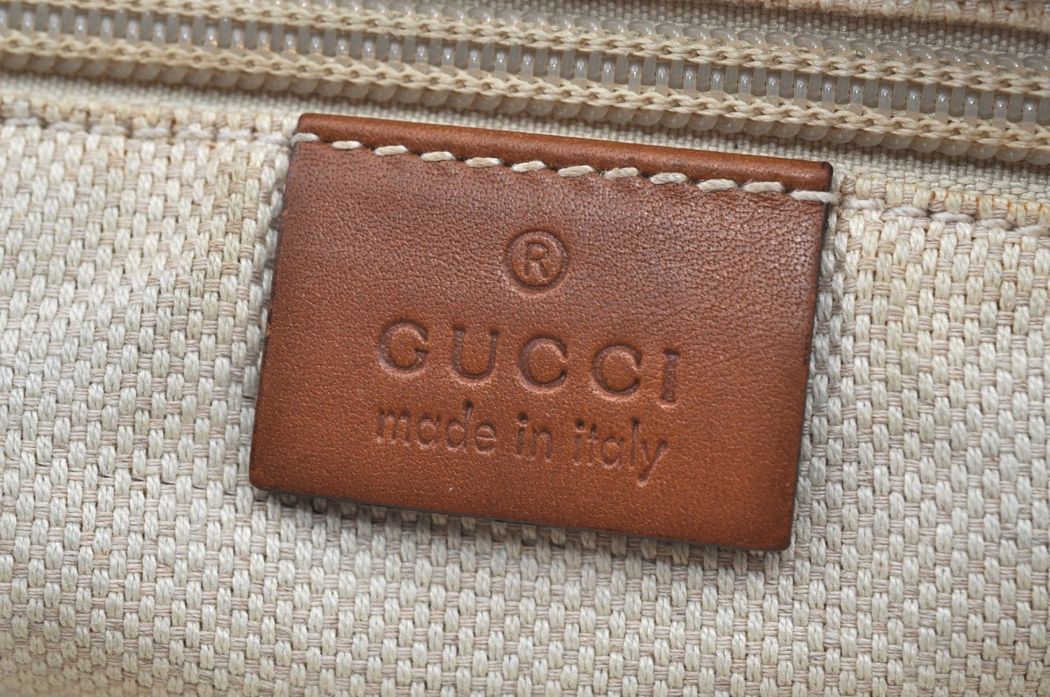 Authentic GUCCI Web Sherry Line Tote Bag GG Canvas Leather 308928 Brown 3234G