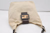 Authentic FENDI Vintage Shoulder Hand Bag Purse Canvas Leather Beige 3236J