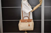 Auth HERMES Her Bag PM 2 In 1 2Way Hand Bag Canvas Leather White Black 3237J