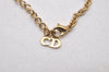 Authentic Christian Dior Gold Tone Chain Pendant Necklace CD 3238I