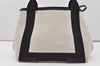 Authentic BALENCIAGA Navy Caba S Hand Tote Bag Canvas Leather 339933 White 3240J