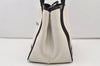 Authentic BALENCIAGA Navy Caba S Hand Tote Bag Canvas Leather 339933 White 3240J