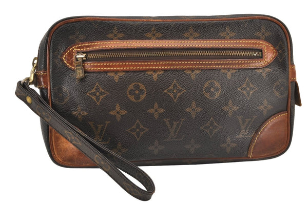 Authentic Louis Vuitton Monogram Marly Dragonne GM M51825 Clutch Hand Bag 3240K