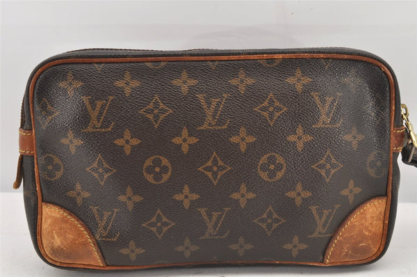 Authentic Louis Vuitton Monogram Marly Dragonne GM M51825 Clutch Hand Bag 3240K
