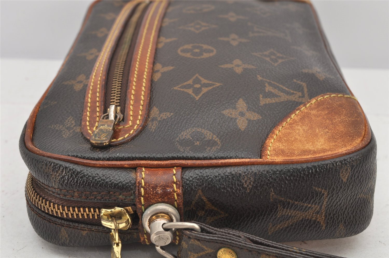 Authentic Louis Vuitton Monogram Marly Dragonne GM M51825 Clutch Hand Bag 3240K
