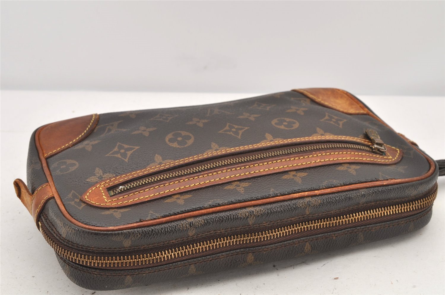 Authentic Louis Vuitton Monogram Marly Dragonne GM M51825 Clutch Hand Bag 3240K