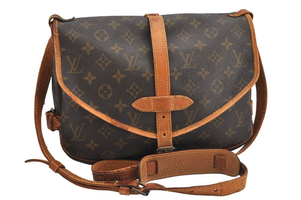 Authentic Louis Vuitton Monogram Saumur 30 Shoulder Cross Bag M42256 LV 3241K