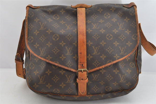 Authentic Louis Vuitton Monogram Saumur 35 Shoulder Cross Bag M42254 Junk 3242K