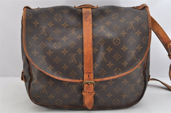 Authentic Louis Vuitton Monogram Saumur 35 Shoulder Cross Bag M42254 Junk 3242K