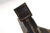 Authentic FENDI Zucca Hand Bag Pouch Purse Canvas Leather Brown Black Junk 3243I