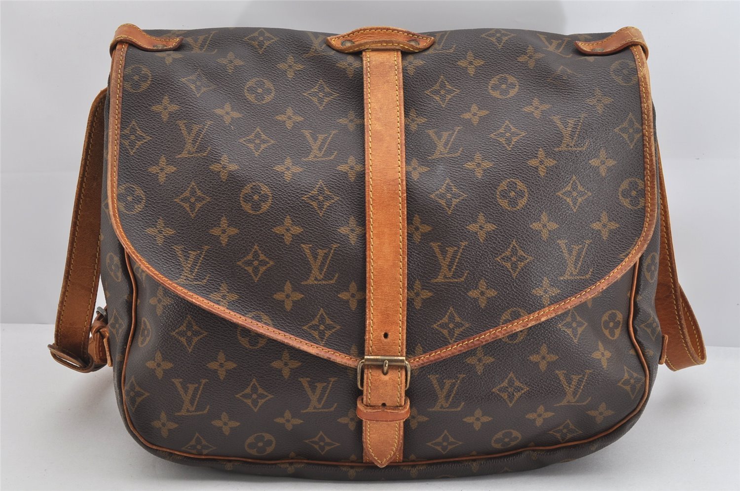 Authentic Louis Vuitton Monogram Saumur 35 Shoulder Cross Bag M42254 LV 3243K