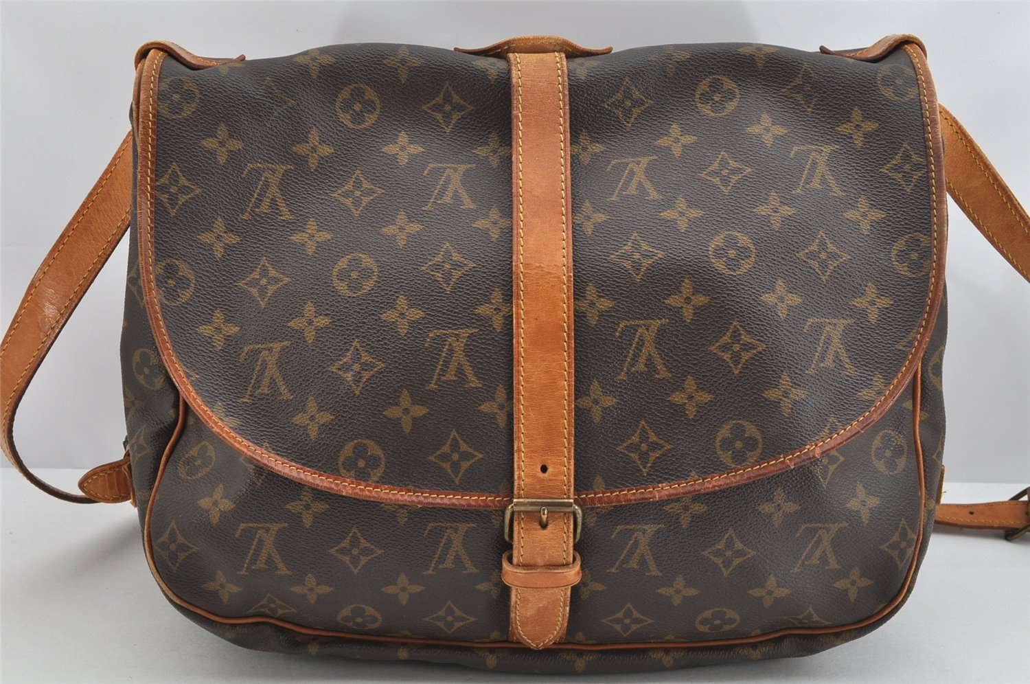 Authentic Louis Vuitton Monogram Saumur 35 Shoulder Cross Bag M42254 LV 3243K