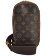 Authentic Louis Vuitton Monogram Pochette Gange Waist Body Bag M51870 LV 3244J