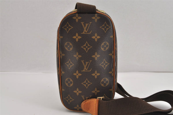 Authentic Louis Vuitton Monogram Pochette Gange Waist Body Bag M51870 LV 3244J