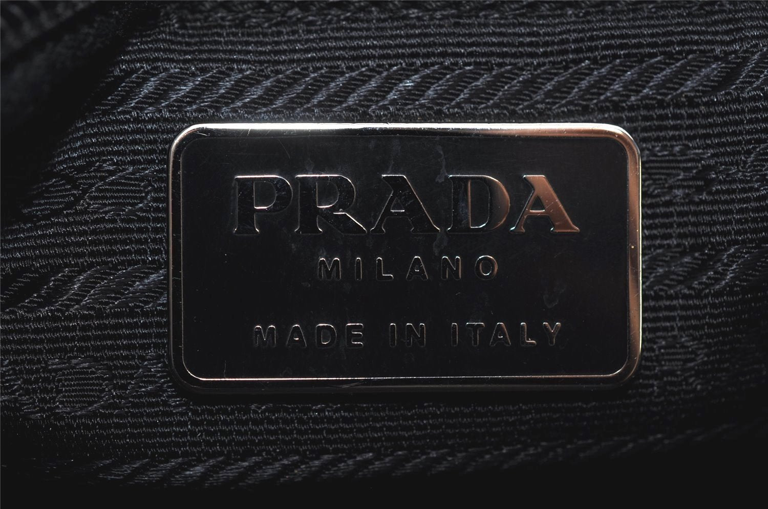 Authentic PRADA Vintage Nylon Tessuto Leather Shoulder Hand Bag Black 3246I
