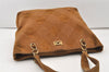 Authentic CHANEL CC Logo Chain Shoulder Tote Bag Suede Leather Brown 3246J