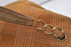 Authentic CHANEL CC Logo Chain Shoulder Tote Bag Suede Leather Brown 3246J