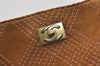 Authentic CHANEL CC Logo Chain Shoulder Tote Bag Suede Leather Brown 3246J