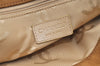 Authentic CHANEL CC Logo Chain Shoulder Tote Bag Suede Leather Brown 3246J