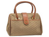 Authentic GUCCI Vintage Hand Boston Bag Purse GG Canvas Leather Brown 3246K
