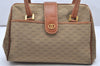Authentic GUCCI Vintage Hand Boston Bag Purse GG Canvas Leather Brown 3246K