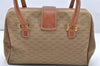Authentic GUCCI Vintage Hand Boston Bag Purse GG Canvas Leather Brown 3246K
